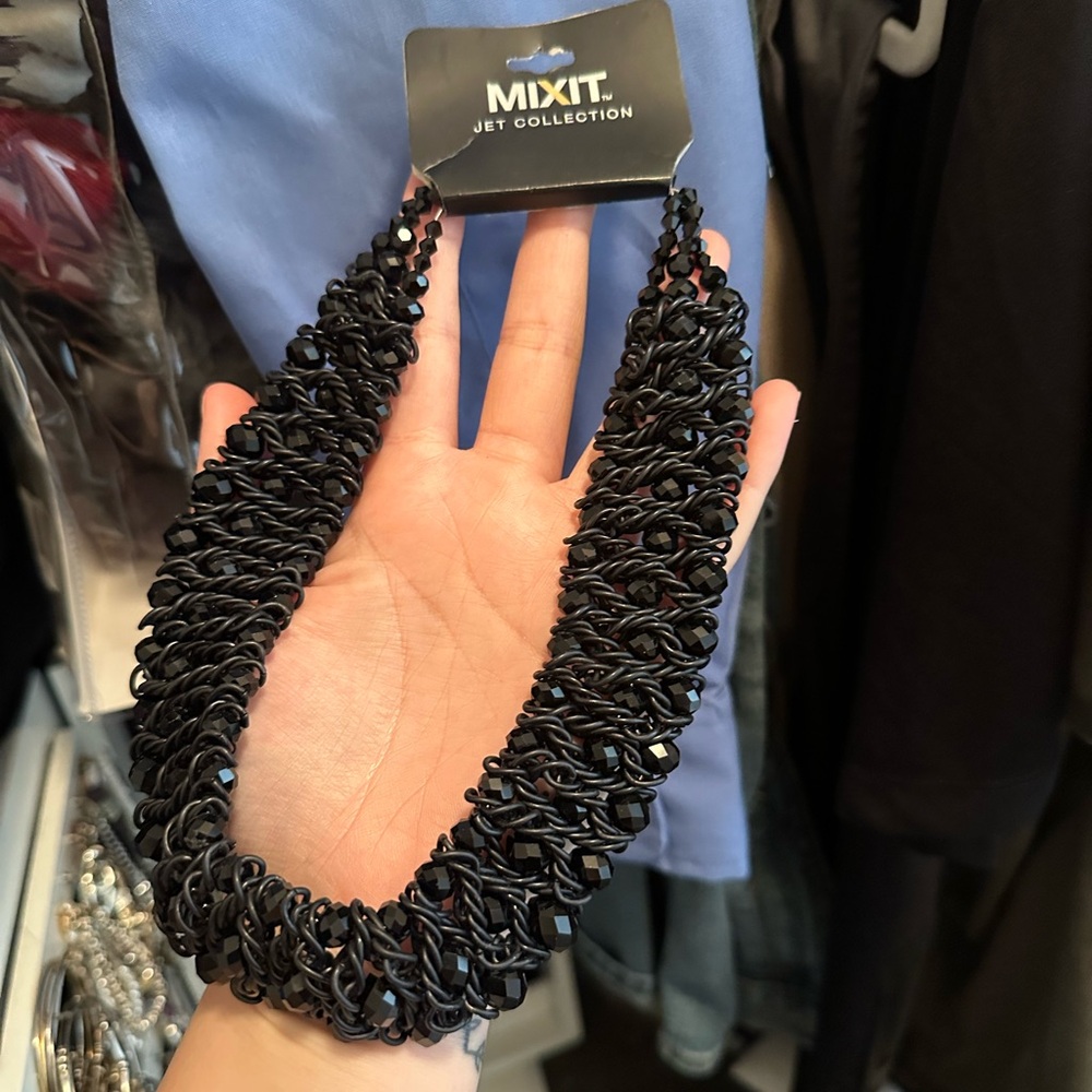Mixit Black Beaded Necklace